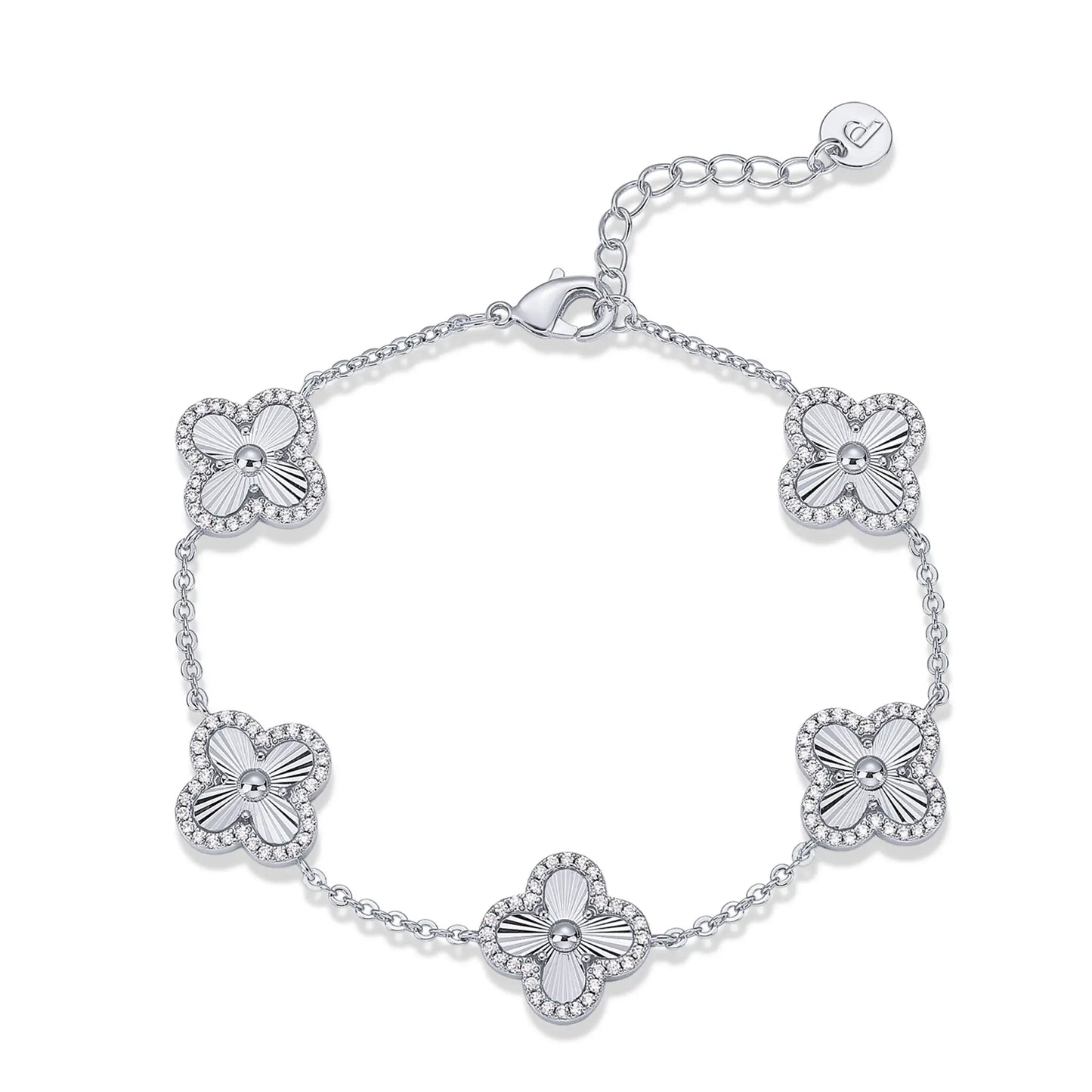 PAVOI 14K Gold Plated Clover Bracelet for Women - Lucky Charm Four Leaf Clover Bracelet Station with Cubic Zirconia - Hypoallergenic Trendy Fashion Stackable Clover Jewelry