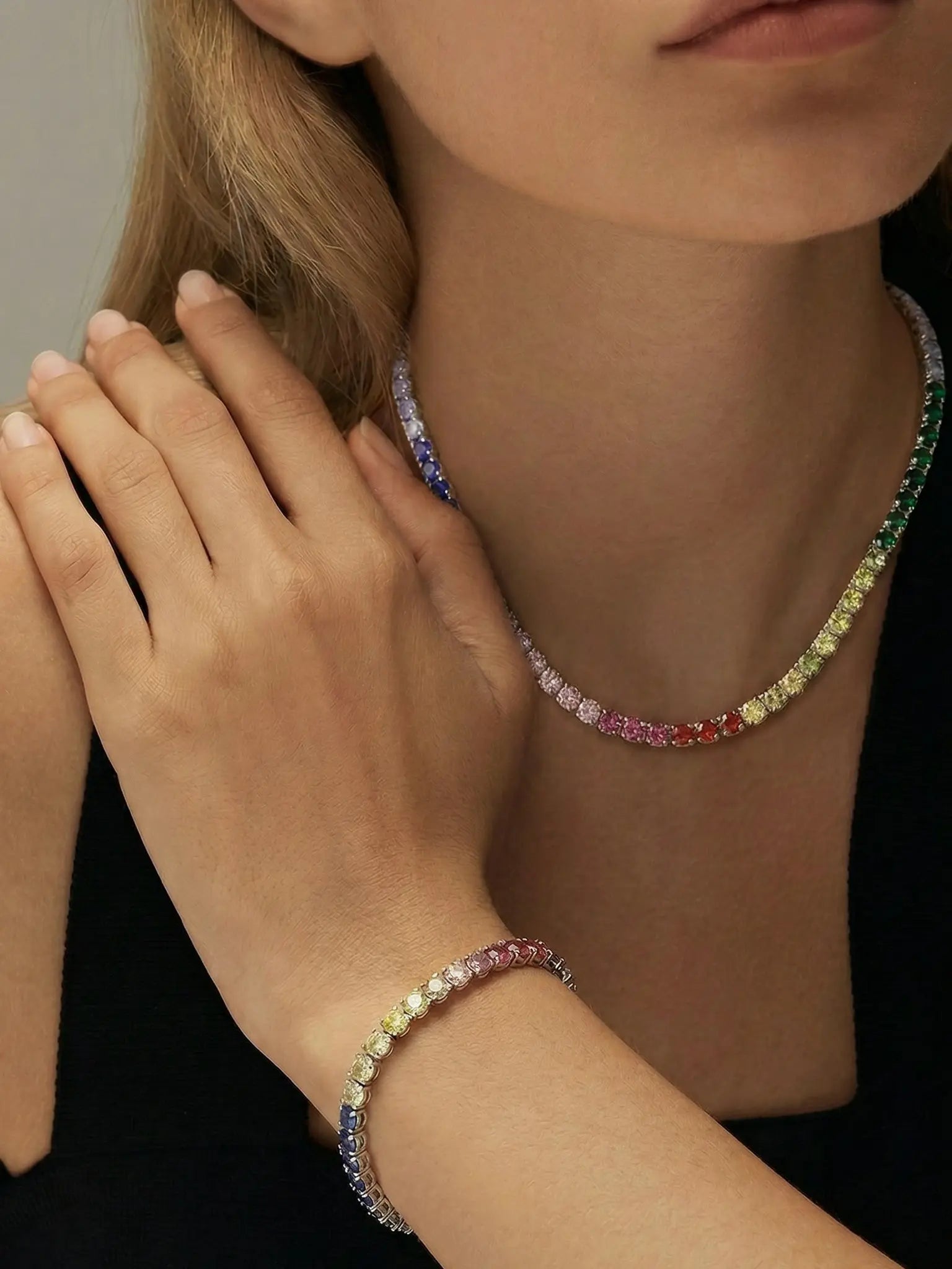 Aura Necklace - Multicolor Gemstone Beaded Chain for Women'S Fashion Jewelry
