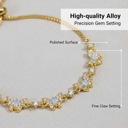 Adjustable Butterfly Charm Bracelets with Sparkling Rhinestone Accents and Delicate Design for Stylish Wear Trendy Jewelry