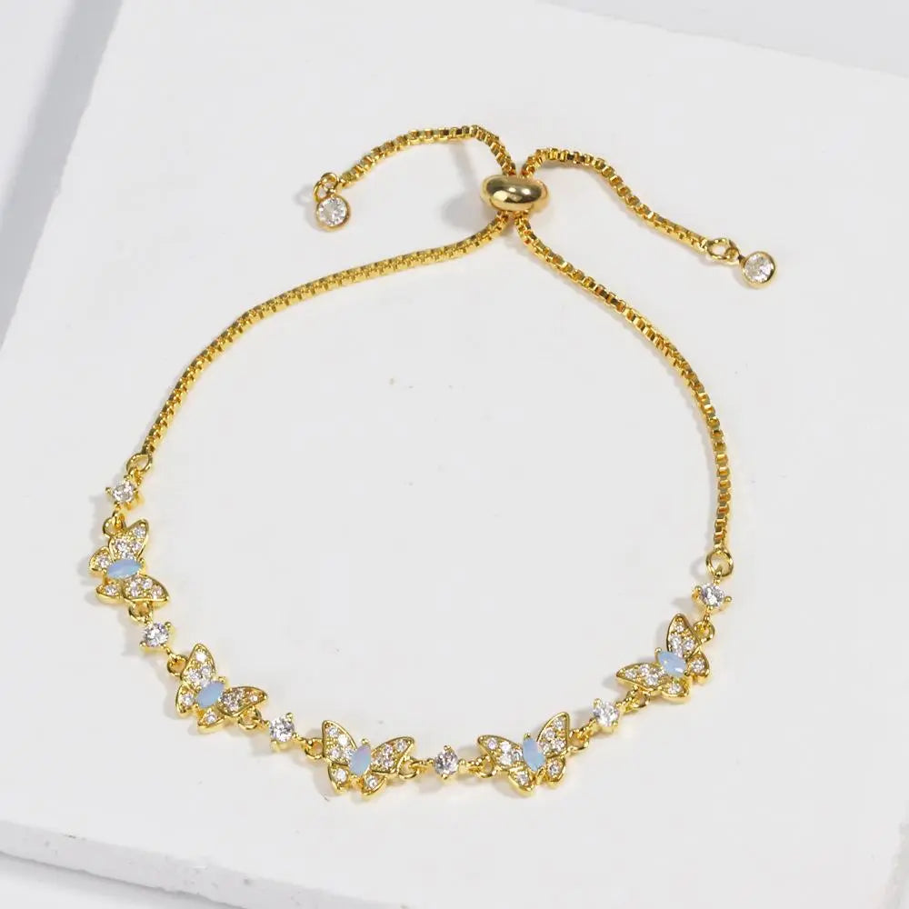 Adjustable Butterfly Charm Bracelets with Sparkling Rhinestone Accents and Delicate Design for Stylish Wear Trendy Jewelry