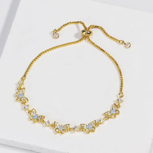 Adjustable Butterfly Charm Bracelets with Sparkling Rhinestone Accents and Delicate Design for Stylish Wear Trendy Jewelry