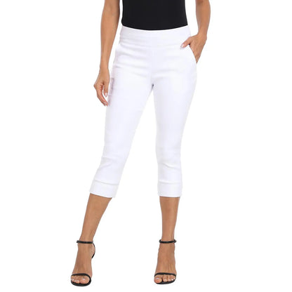 HDE Women'S 19" Inseam Pull on Capri Pants with Pockets Business Casual Women Comfort Fabric Fit Spandex