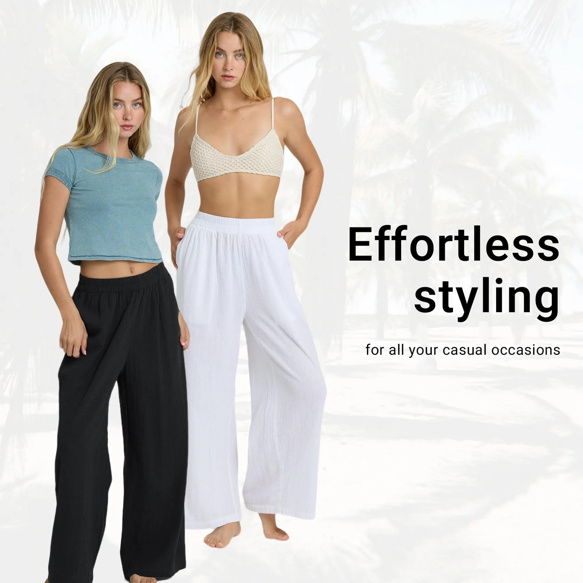 BILLABONG Women'S Follow Me Pants, Loose Straight Leg Elastic Waist Pants with Pockets, Beach Lounge Casual Everyday Essentials