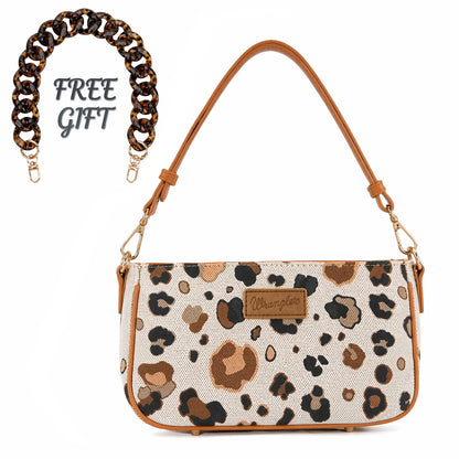 Auction Product-Wrangler Small Women'S Shoulder Bags Purses Leopard Clutch Hobo Tote Handbag with Acrylic Chain