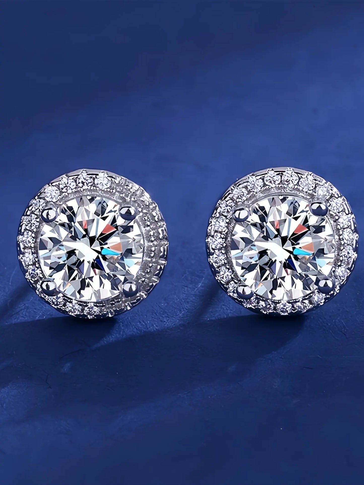 S925 Silver Color Moissanite Studs Earrings, Classic Fashion Ear Jewelry, Perfect Birthday & Mother'S Day Gift, Unisex Wedding Set