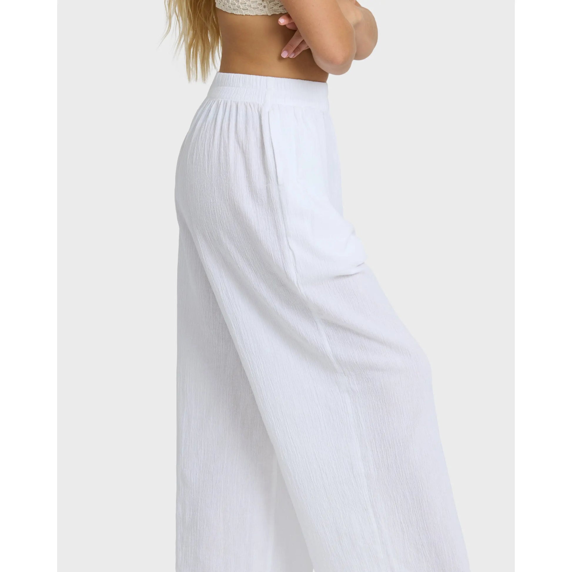 BILLABONG Women'S Follow Me Pants, Loose Straight Leg Elastic Waist Pants with Pockets, Beach Lounge Casual Everyday Essentials