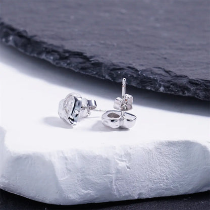 Delzzad Molten Love Stud Earrings Heart Earrings VVS Synthetic Moissanite Earrings Jewelry Copper Studs Perfect Birthday Engagement Wedding Anniversary Christmas Valentine'S Day Mother’S Day Gifts