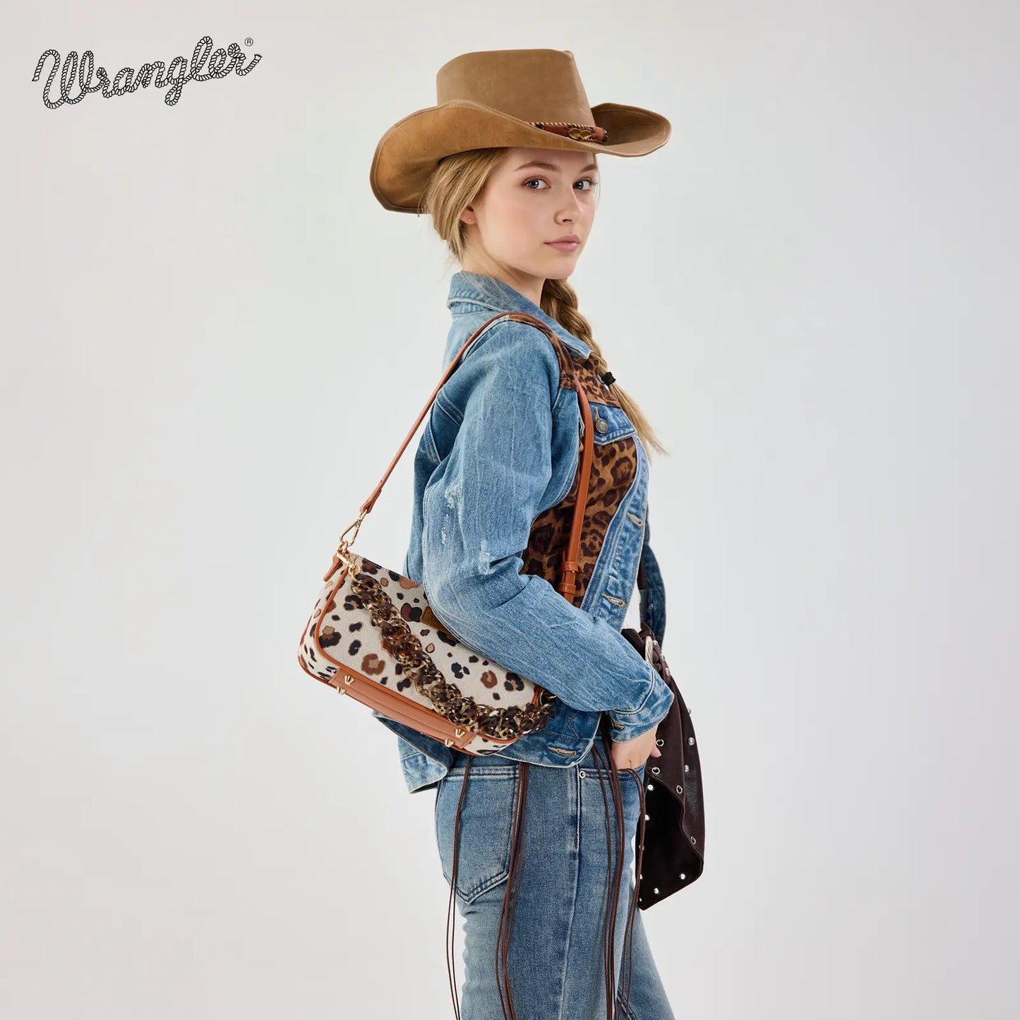 Auction Product-Wrangler Small Women'S Shoulder Bags Purses Leopard Clutch Hobo Tote Handbag with Acrylic Chain