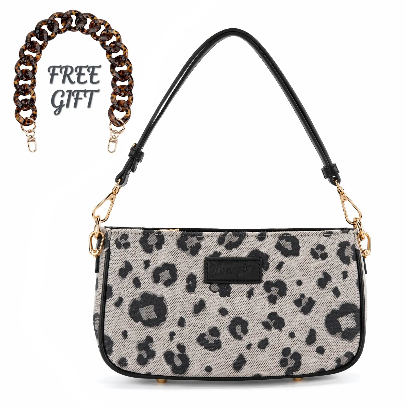 Auction Product-Wrangler Small Women'S Shoulder Bags Purses Leopard Clutch Hobo Tote Handbag with Acrylic Chain