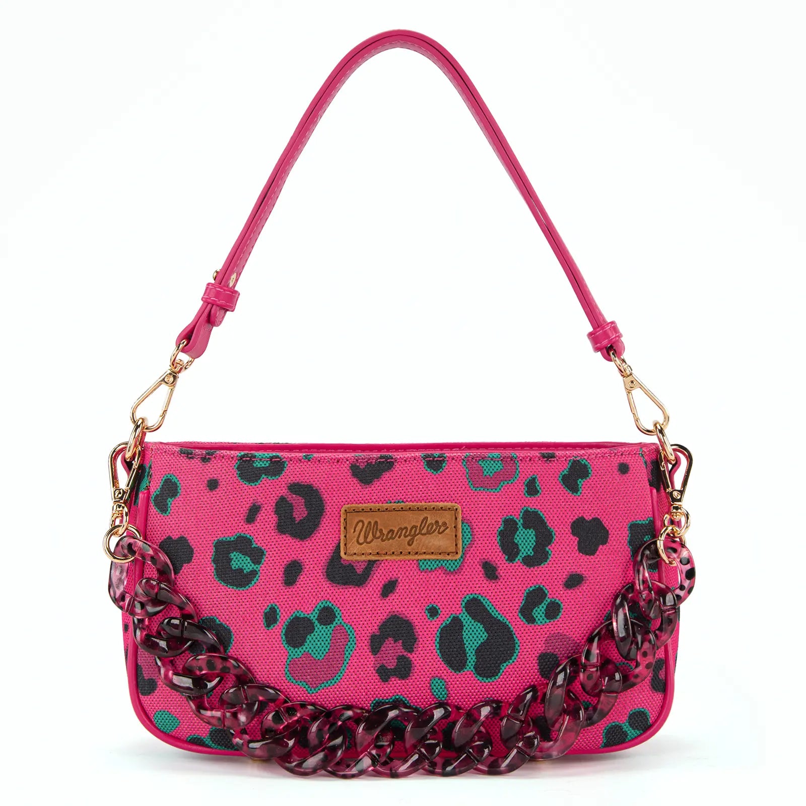 Auction Product-Wrangler Small Women'S Shoulder Bags Purses Leopard Clutch Hobo Tote Handbag with Acrylic Chain