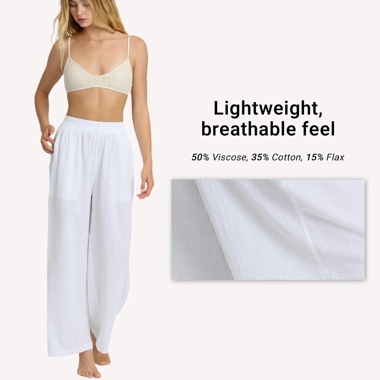 BILLABONG Women'S Follow Me Pants, Loose Straight Leg Elastic Waist Pants with Pockets, Beach Lounge Casual Everyday Essentials
