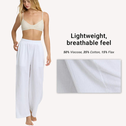 BILLABONG Women'S Follow Me Pants, Loose Straight Leg Elastic Waist Pants with Pockets, Beach Lounge Casual Everyday Essentials