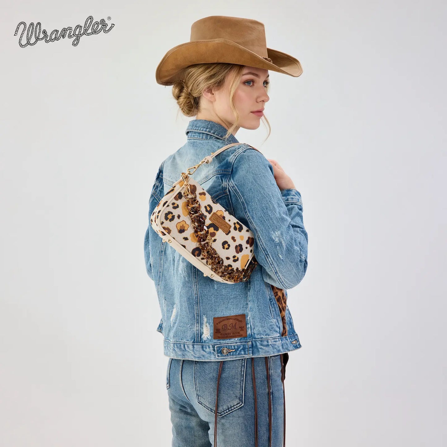 Auction Product-Wrangler Small Women'S Shoulder Bags Purses Leopard Clutch Hobo Tote Handbag with Acrylic Chain