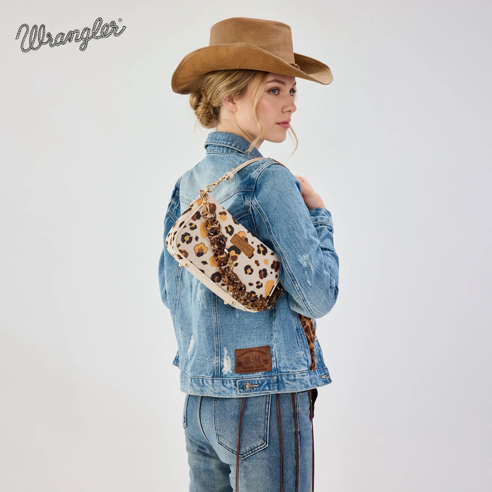 Auction Product-Wrangler Small Women'S Shoulder Bags Purses Leopard Clutch Hobo Tote Handbag with Acrylic Chain