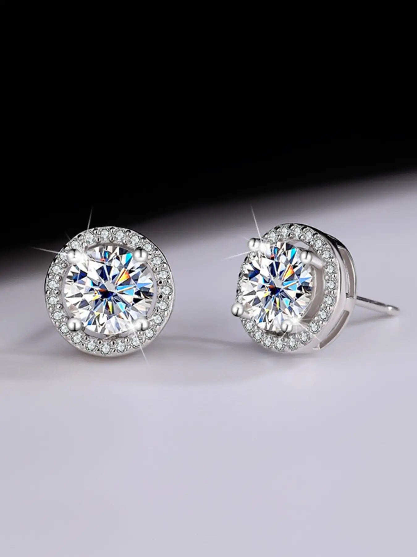S925 Silver Color Moissanite Studs Earrings, Classic Fashion Ear Jewelry, Perfect Birthday & Mother'S Day Gift, Unisex Wedding Set
