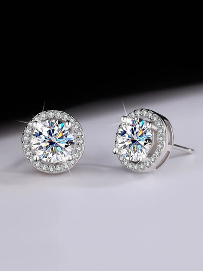 S925 Silver Color Moissanite Studs Earrings, Classic Fashion Ear Jewelry, Perfect Birthday & Mother'S Day Gift, Unisex Wedding Set