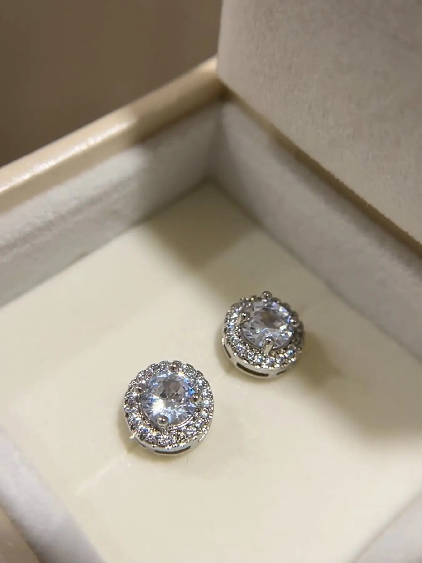 S925 Silver Color Moissanite Studs Earrings, Classic Fashion Ear Jewelry, Perfect Birthday & Mother'S Day Gift, Unisex Wedding Set