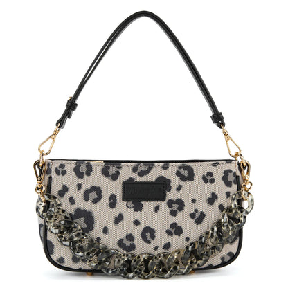 Auction Product-Wrangler Small Women'S Shoulder Bags Purses Leopard Clutch Hobo Tote Handbag with Acrylic Chain