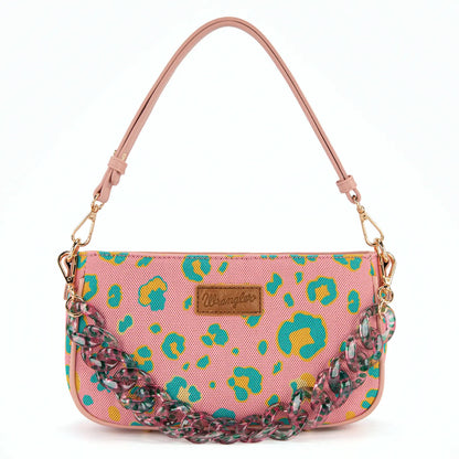 Auction Product-Wrangler Small Women'S Shoulder Bags Purses Leopard Clutch Hobo Tote Handbag with Acrylic Chain