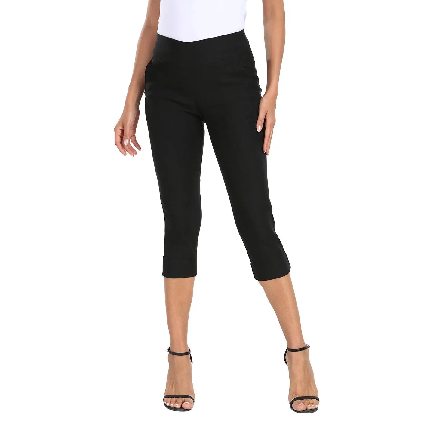 HDE Women'S 19" Inseam Pull on Capri Pants with Pockets Business Casual Women Comfort Fabric Fit Spandex