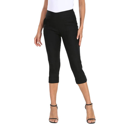 HDE Women'S 19" Inseam Pull on Capri Pants with Pockets Business Casual Women Comfort Fabric Fit Spandex